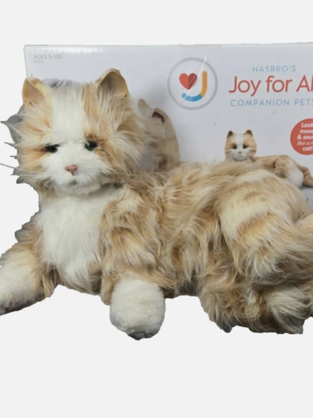 Mechanical Cat Joy For All WORKS Companion Pet Orange & White Interactive Plush